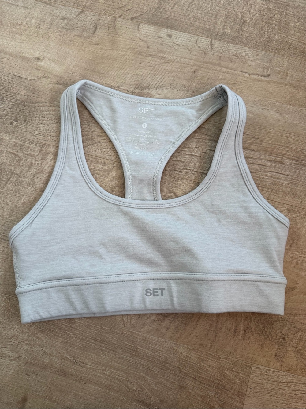 SET Active Light Grey Racerback Sports Bra